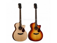 Solid Spruce Top Acoustic Guitar for Beginner and Intermediate Levels, Grand Auditorium Style Body