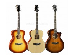 Solid Spruce Top Acoustic Guitar for Beginner and Intermediate Levels, Three Models Selectable