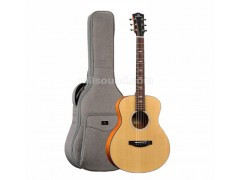 Travel Size 36 Inch Acoustic Guitar for Kids and Adult Beginners, Solid Wood Top 